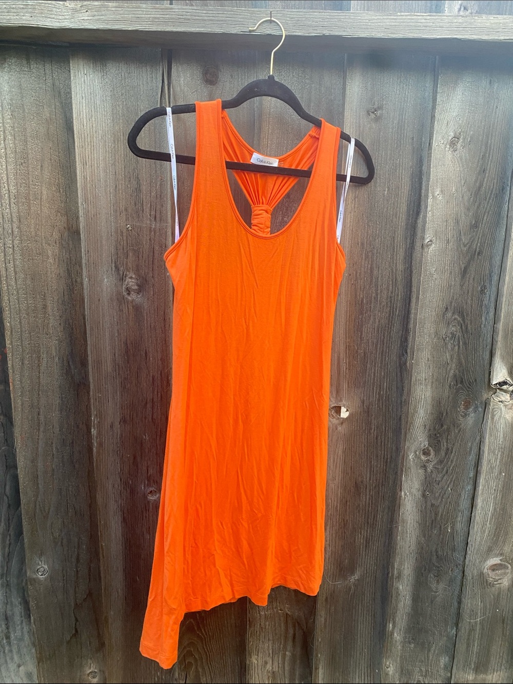 Calvin Klein Orange Knot-Back Swimsuit Coverup Dress